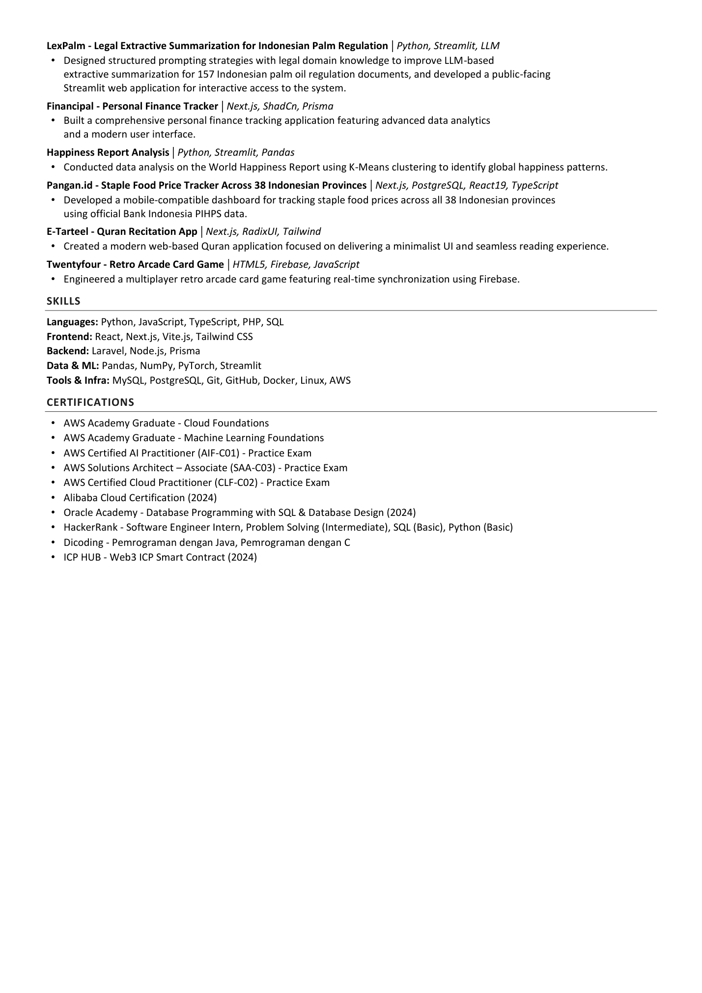Bintang Syafrian Rizal — CV, page 2 of 2